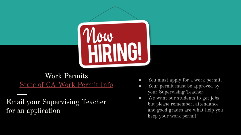 Word Permits - email theresa_wren@pvusd.net for an application
